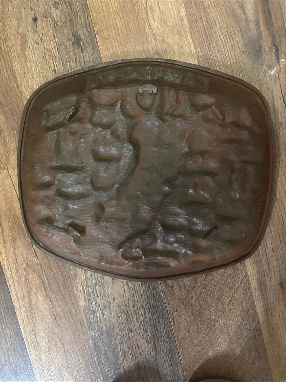 Vintage Asmco California Embossed Leather Trinket tray wall decor also’